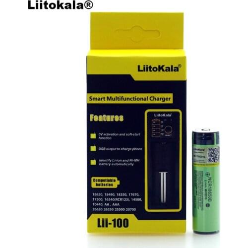 Liitokala lii-100 1.2V 3.2V 3.7V 26650 Charger+1PCS Protection NCR18650B 3400mAh 18650 Rechargeable Battery +PCB For Panasonic