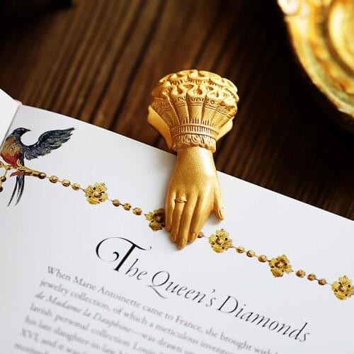 Vintage Journal Clip Noble Lady Hand Shaped Paper Spring Clips Brass Exqusite Shot Props Planner Accessories De Oficina