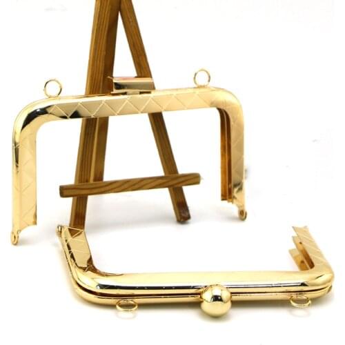 K019 tall high square Smooth surface screw purse frame 13*8CM golden/silver DIY Card sewing Kiss lock bag accessories