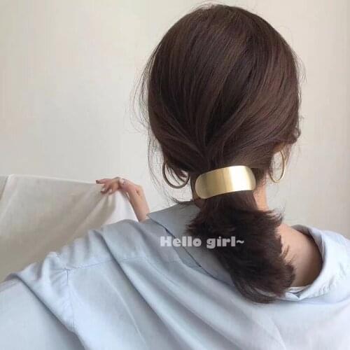 Retro Cold Wind Metal Arc Hairpin Back Head Simple Clip Headdress Personality Brushed Spring Clip Female
