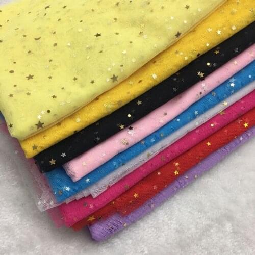 1M 150CM Star Sequins Pink White Organza Lace Tulle Fabric For ChildrenS Dress Wedding Party Decoration Garments Accessories