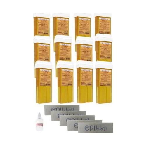 Hot Depilatory Warmer Heater Cartridge Waxing Natural 12 Pcs 5 Pack Waxing Cloth And Waxing Oil Gift Removal For Women and for Men