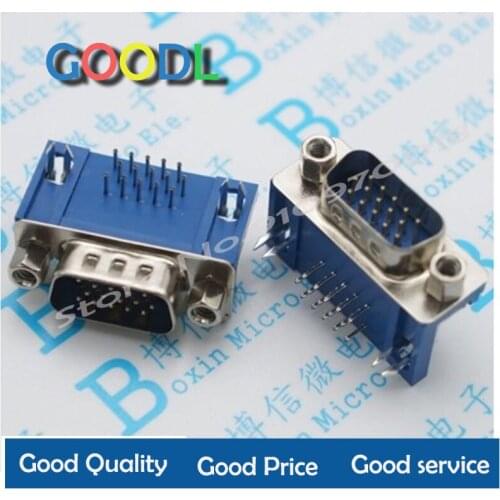 2PCS HDR15P three-row male DB15 male D-SUB VGA HDB 15P socket