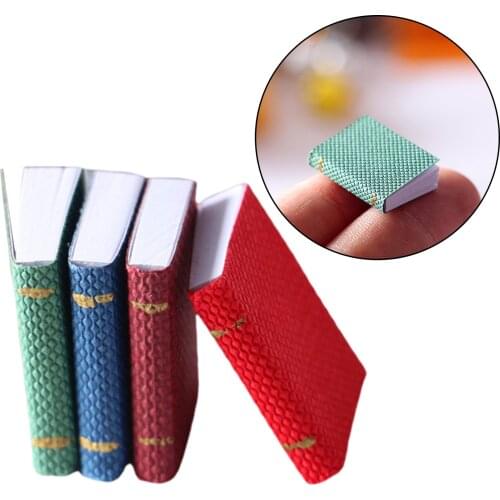 2x4/set Miniatures Opening Books 1:12 Doll House Bookshelf Library Life Scene
