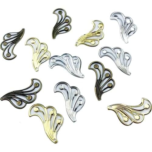 50Pcs 3 Color Flower Filigree Wraps Connectors Metal Crafts For DIY Embellishments Making Handicraft Scrapbook 50Pcs 43x21mm