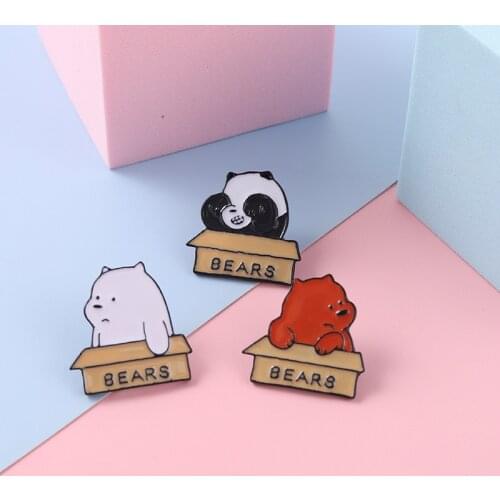 New Cute Cartoon Bear Series Brooch Exquisite Fashion Panda Animal Badge Men And Women Backpack Sweater Accessories Jewelry Pin