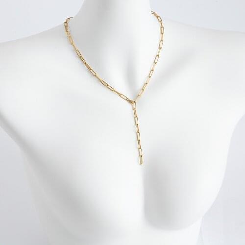 Wholesale Consistent Chain Y Link Necklace Minimalist Jewelry Clavicle Chain as Fashion Lady Gift 10pcs/lot