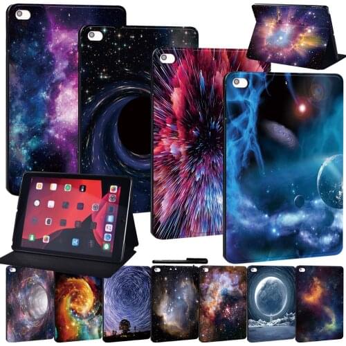Tablet Case For Apple Ipad 8/IPad 2/3/4/Mini 1/2/3/4/5 /iPad Air 1/2/3/IPad Pro Shockproof Space Series Cover Case+Free Stylus