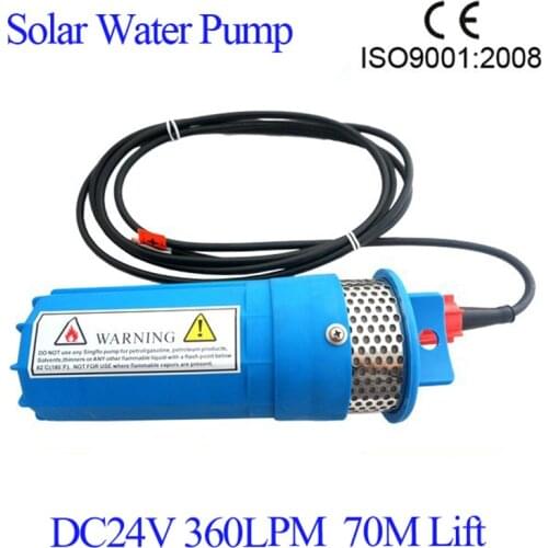 DC24V 360LPH 70M Lift Small Submersible Power Solar Water Pump For Outdoor Garden Deep Well