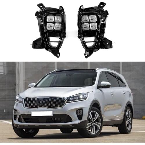 For Kia Sorento 2018 2019 2020 LED DRL Daytime Running Light Front Bumper Fog Lamp