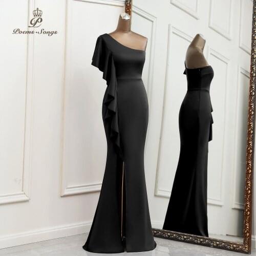 Elegant one- shoulder Evening dresses prom dress robe de soiree de mariage robe longue Bridesmaid dress Party dress Night dress