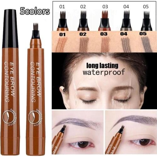 Microblading Eyebrow Pen Waterproof Fork Tip Eyebrow Tattoo Pencil Long Lasting Professional Fine Sketch Liquid Eye Brow Pencil