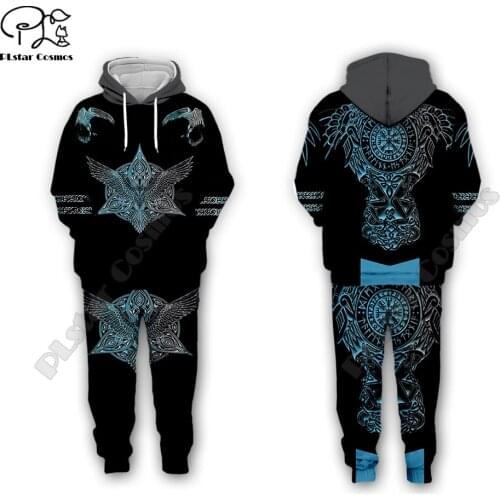 Men for women Viking tattoo 3d all ove Printed Set hoodie Unisex streetwear hip hop Tracksuit Cosplay costumes style-2