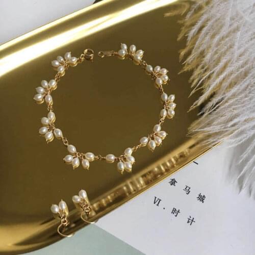 Lily Jewelry Natural Freshwater Pearl Bracelet for Women Wedding Birthday Gift US Gold Filled Dangle Bracelet