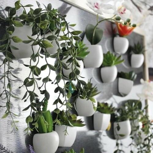 Fridge Magnets Potted Artificial Green Succulent Plants Bonsai Set Home Fake Flower Vase Souvenir Blackboard Magnetic Stickers