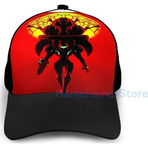 Fashion Metroid(7) Basketball Cap men women Graphic print black Unisex adult hat