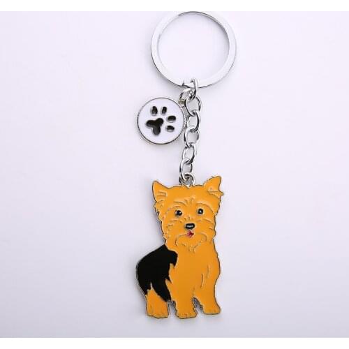 Fashion Anime Yorkshire keyring for For woman gifts pet dog pendant bag charm car key chains Cute animal pendant