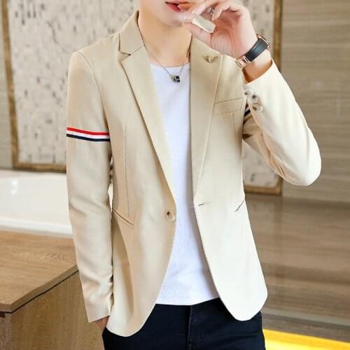 Suit men jacket youth trend student new style autumn 2021 Korean casual jacket Xiaoxi fit solid color single west