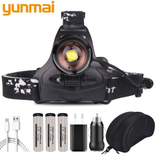 Led Headlamp XHP100 9-core Zoomable Headlight Waterproof Powerbank USB Rechargeable 18650 Battery Head Flashlight Lamp 6S