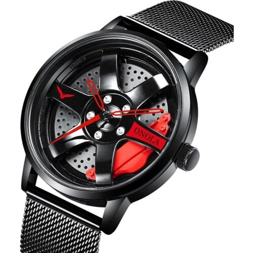 Car Wheel Rim Hub Watches Mens Super Car Rim Hub Men Watch llanta Creative Waterproof Wholesale Watch For Car GTR 2021 reloj