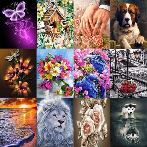 Full Round Drill Diamond Painting Cross Stitch 5D DIY Diamond Embroidery Cartoon, animals, landscape Christmas gifts - ZT007