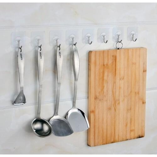 Transparent Strong Self Adhesive Wall Hook Magic Kitchenware Storage Rack Wall Hanger Kitchen Bathroom Accessories