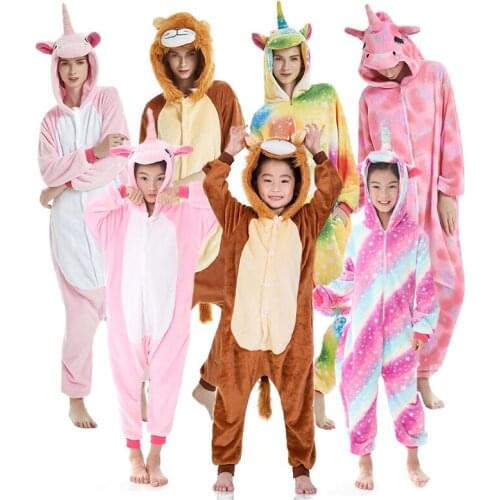 Family Look Christmas Pajamas Winter Animal Matching Family Outfits Onesie for Girls Clothing Sets Women Pajama Kid Sleepwear