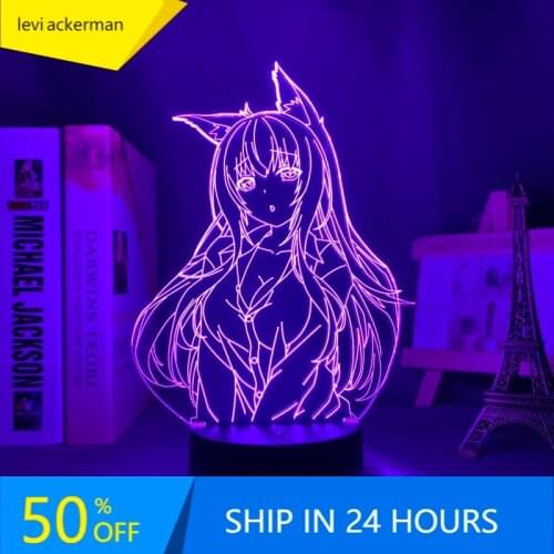 Nekopara Led Night Light for Bedroom Decor Gift Nightlight Anime Waifu Table 3d Lamp Nekopara