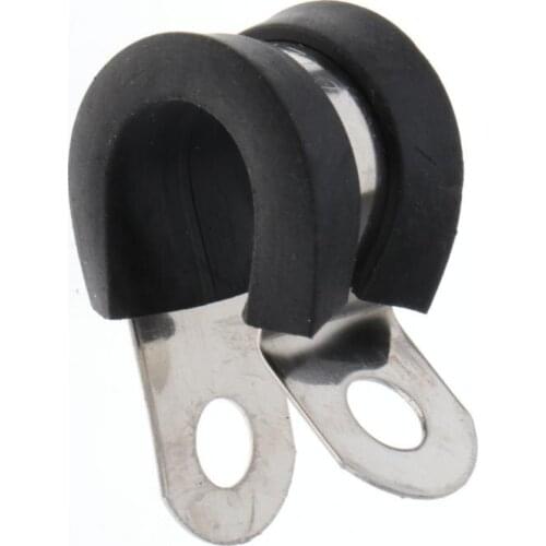 10x EPDM Rubber Lined 13mm 1/2" Dia P Tube Clips Pipe Wiring Line Clamp P Type Marine Grade 13x36mm