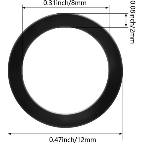 12PCS NBR O Ring Seal Gaskets Thickness CS 2mm OD 8mm ~13mm Nitrile Rubber Spacer Oil Resistance Washer Round Shape Black