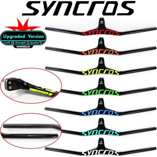 Syn Custom Champion MTB Bicycle Riser -17 degree One-shaped Integrated Handlebar With Stem 3K Black Matte Carbon MTB Handlebar