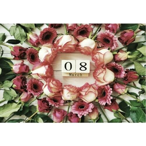 Wine Red Rose Flower Backdrop Happy Womans Day Room Decor Photo Booth Studio Prop