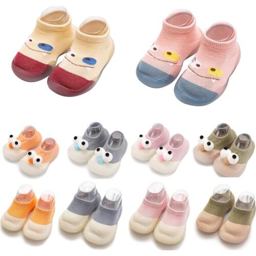 Toddler Baby Knitted Floor Socks Shoes with Rubber Soles Infant Anti-slip Indoor Socks Newborn Spring Summer Autumn