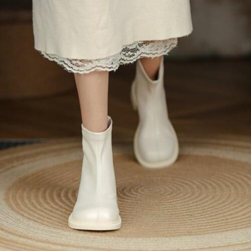 Ochanmeb Size 33-43 Very Good Quality Booties Womens Round Toe Comfortable Low Heels Ankle Boots for Woman Ladies Winter Shoes