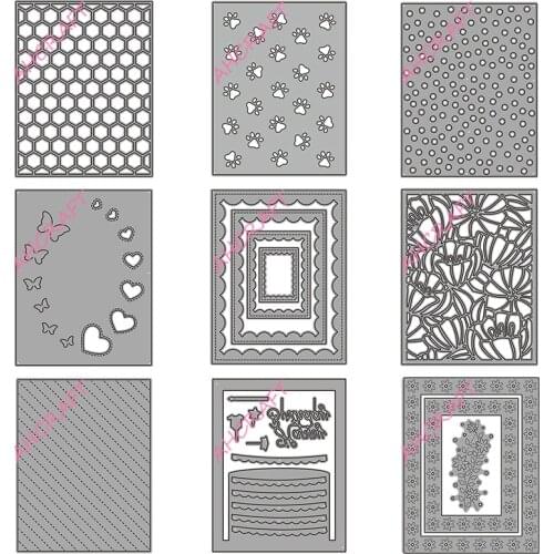 1# Background Frame set Metal Cutting Dies for DIY Scrapbooking Photo Album Decorative Embossing Paper Card Crafts Die Cut 2020