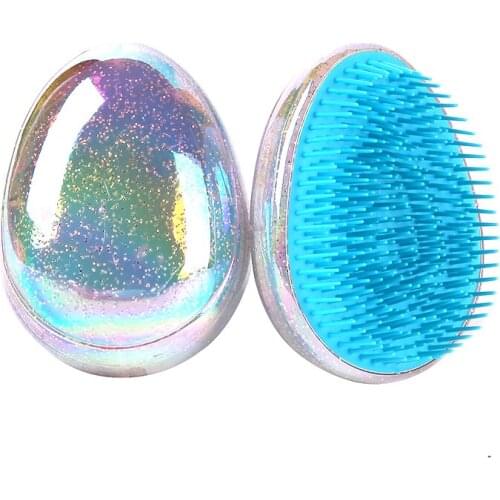 1Pc Plastic Hair Comb 5 Color Egg-Shaped Anti-static Massage Hair Brush Anti-knot Salon Hair Styling Tool Massage Hair Brush