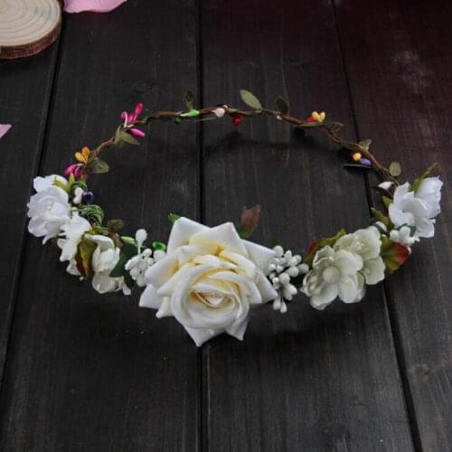 10pcs/lot Women Headwear Rose Artificial Flower Hairbands Hair Accessories For Bride Wedding Headdress and Vacation