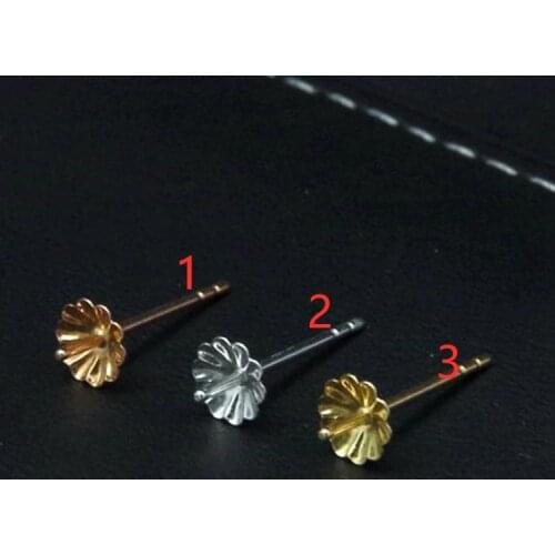 18k gold earrings stud accessories Au750 G18k white/rose gold/yellow one pair FOR DIY earrings back
