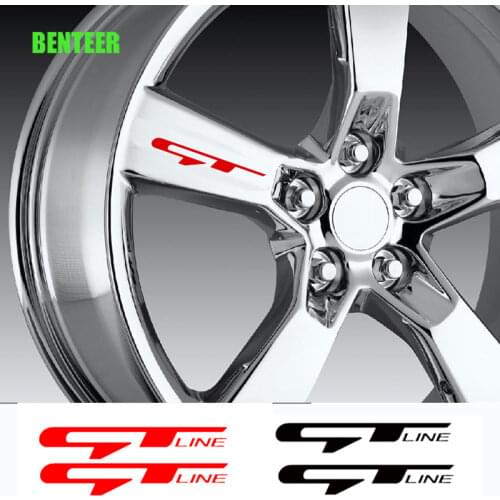 4pcs GT car rim sticker for kia rio ceed venga sportageR serento soul stonic forte venga morning picanto