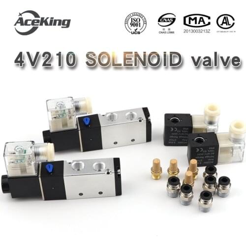 4v210-08 DC24V solenoid valve 4v110-06 pneumatic solenoid control valve 4v310-10 industrial reversing valve 4v410-15 ac220 dc12v