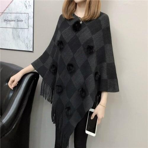 5 Color Print Plaid Loose Sweater Tops Ladies Batwing Sleeve Contrast Knitted Pullover Ladies Spring Winter Knit Sweaters Women