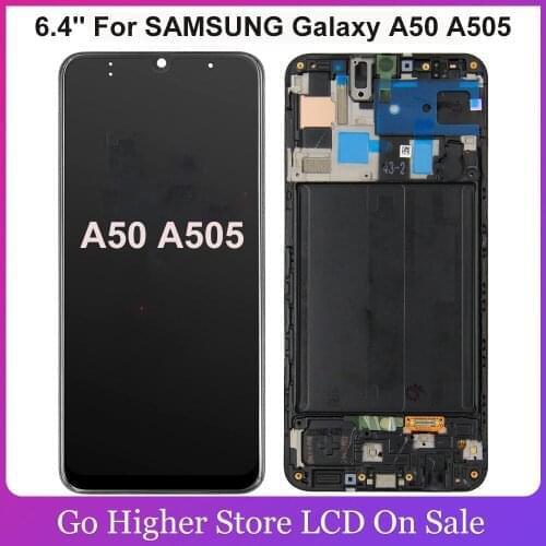 6.4'' For SAMSUNG Galaxy A50 Lcd A505 SM-A505F A505DS A505F LCD Display Digitizer Touch Panel Screen Assembly Free Tools