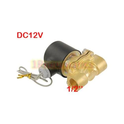 Free Shipping 2017 New Brass 12V DC 1/2" Electric Solenoid Valve Water Air Fuels Gas Normal Closed (SMALL)