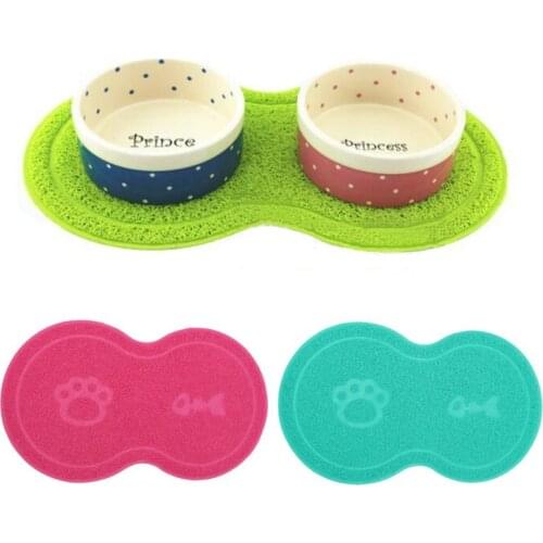 Clean PVC Pet Dog Puppy Cat Feeding Mat Pad Cute Bed Dish Bowl Food Water Feeding Placemat Wipe Clean Pet Supplies Pet placemat