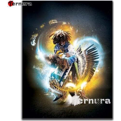 Tribal mythology 5D Crystal Round Diamond Painting Indian gods DIY Cross stitch Embroidery Chief Home Decor Diamond Mosaic Gift