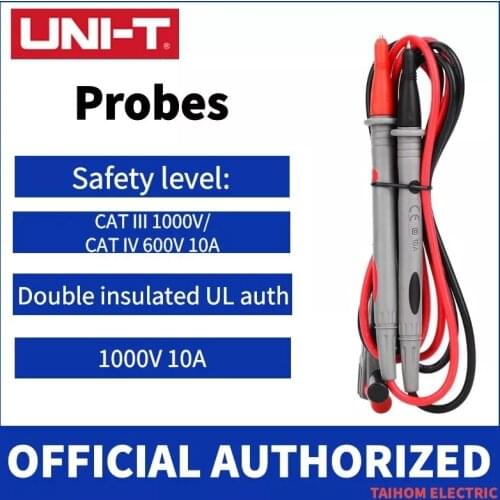 UNI-T 1000V 10A Multimeter Test Extention Lead Male Thread Probe, 900mm CAT III 1000V 10A Tip With Male Thread