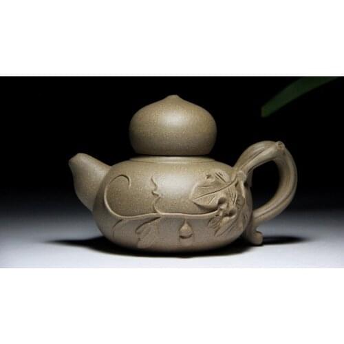 Hot style yixing famous pure manual undressed ore green journey mud boutique gourd recommended the teapot tea gifts