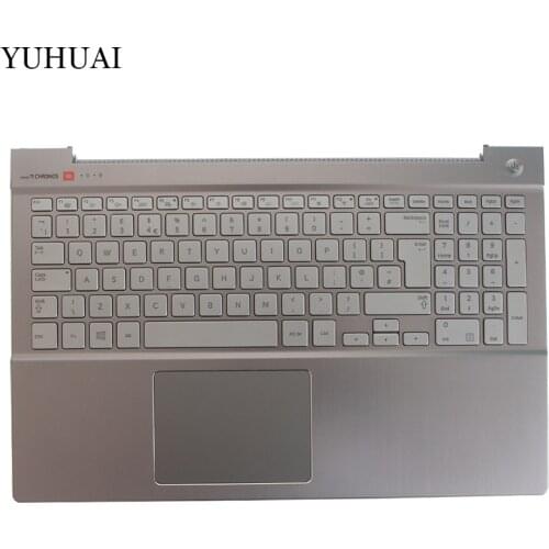 NEW UK keyboard for samsung NP770Z5E 780Z5E NP780Z5E NP880Z5E UK keyboard Silver with Palmrest Cover BA75-04327E
