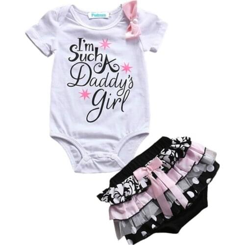 2PCS Newborn Infant Baby Girl Cotton Romper Polka Dot Lace Shorts Summer Outfits 2017 Fashion Baby Kids Sets Short Sleeve