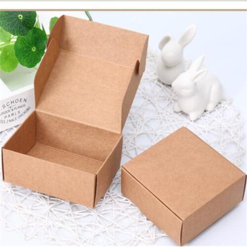 10pcs/lot Brown Kraft Paper Box Small Jewelry Box Kraft Cardboard Packing Gift Box Handmade Soap Candy Boxes